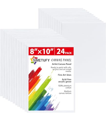 Amazon.com: Simetufy 48 Pack 8 x 10 inch Canvas Boards for